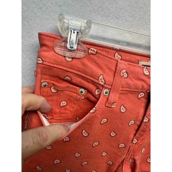 Levis 535 Legging Skinny Jeans Red Peach Print Womens Cotton Blend - Picture 3 of 13